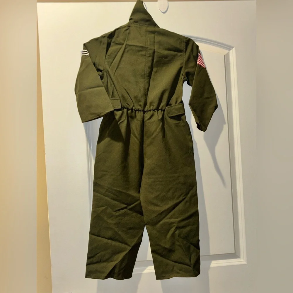 Top Gun Kids Green Flight Suit Costume - Picture 3 of 8